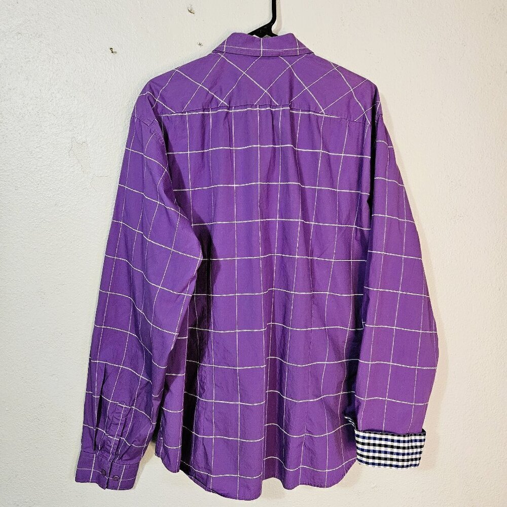 Coofandy VTG Men's Lilac Casual Shirt Contrasting Turn Back Cuffs Size XXXL - Picture 4 of 6